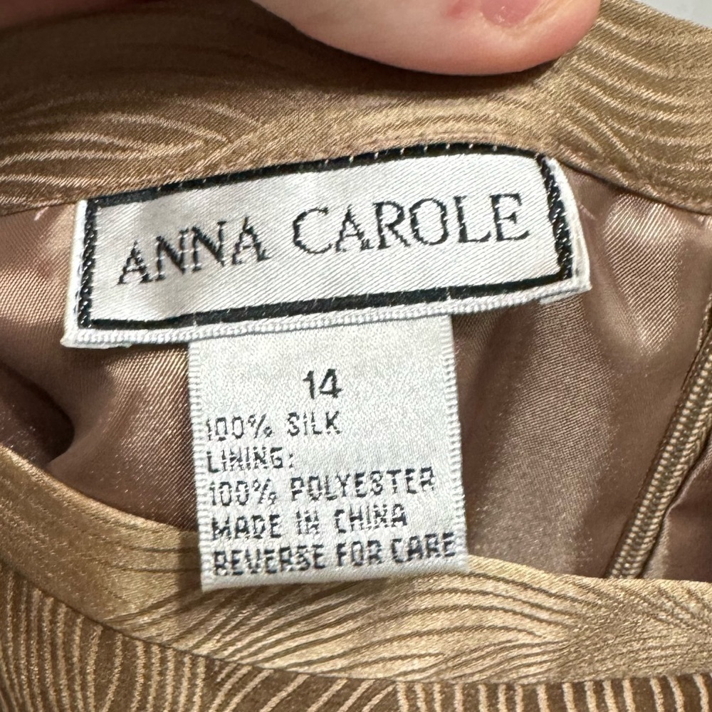 NWT Anna Carole 100% Silk Jacquard Two Piece Blazer & Skirt - Picture 6 of 9